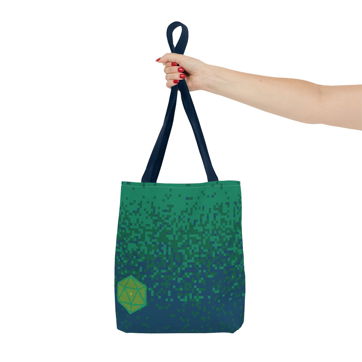 Pixelated D&D D20 Dice Tote Bag