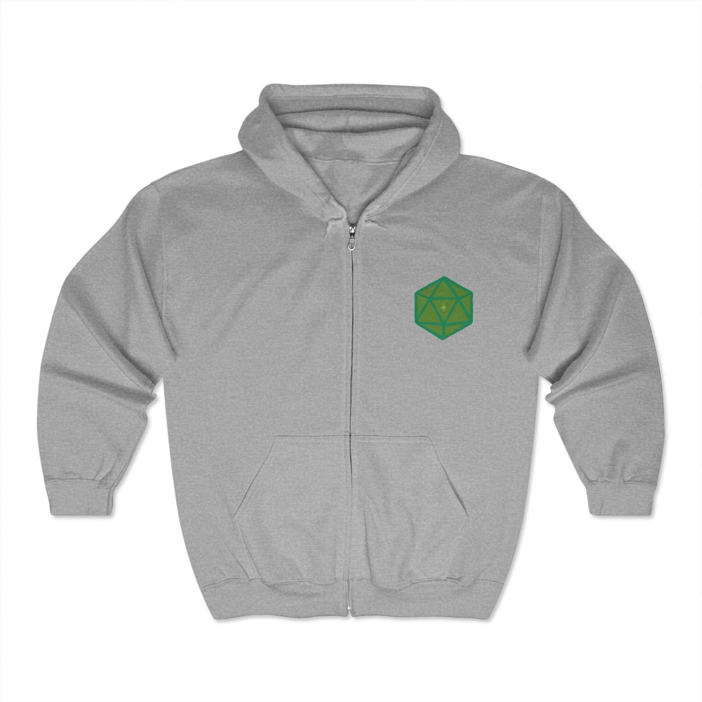 Teal D20 Dice Full Zip Hooded Sweatshirt